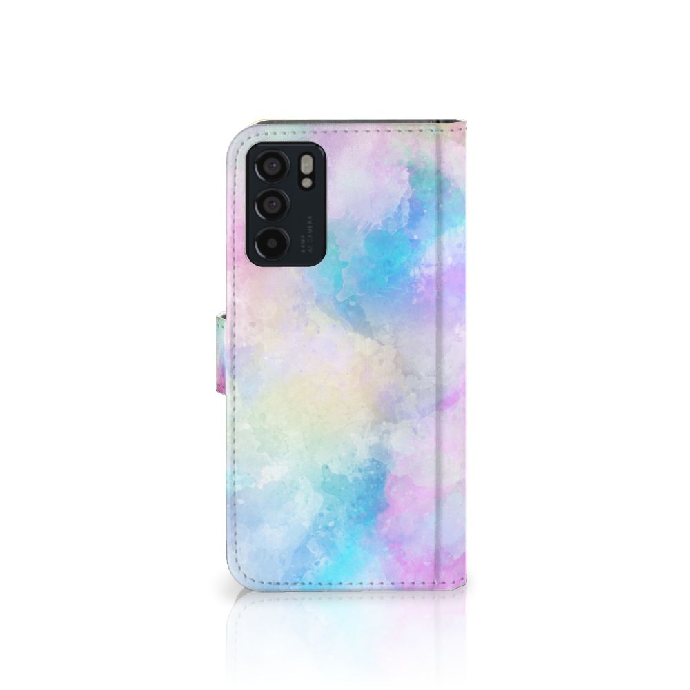 Hoesje OPPO Reno6 5G Watercolor Light met pastelkleuren en unieke watercolor design.