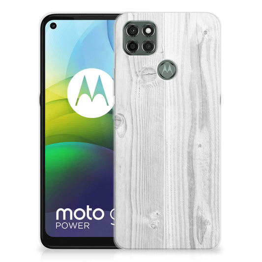 Motorola Moto G9 Power Bumper Hoesje White Wood