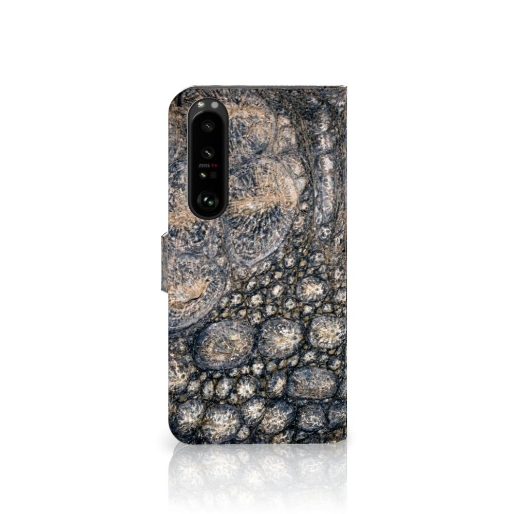 Sony Xperia 1 III Telefoonhoesje met Pasjes Krokodillenprint