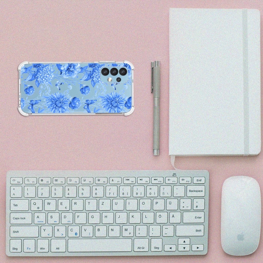 Case voor Samsung Galaxy A13 (4G) Flowers Blue B2C Telecom