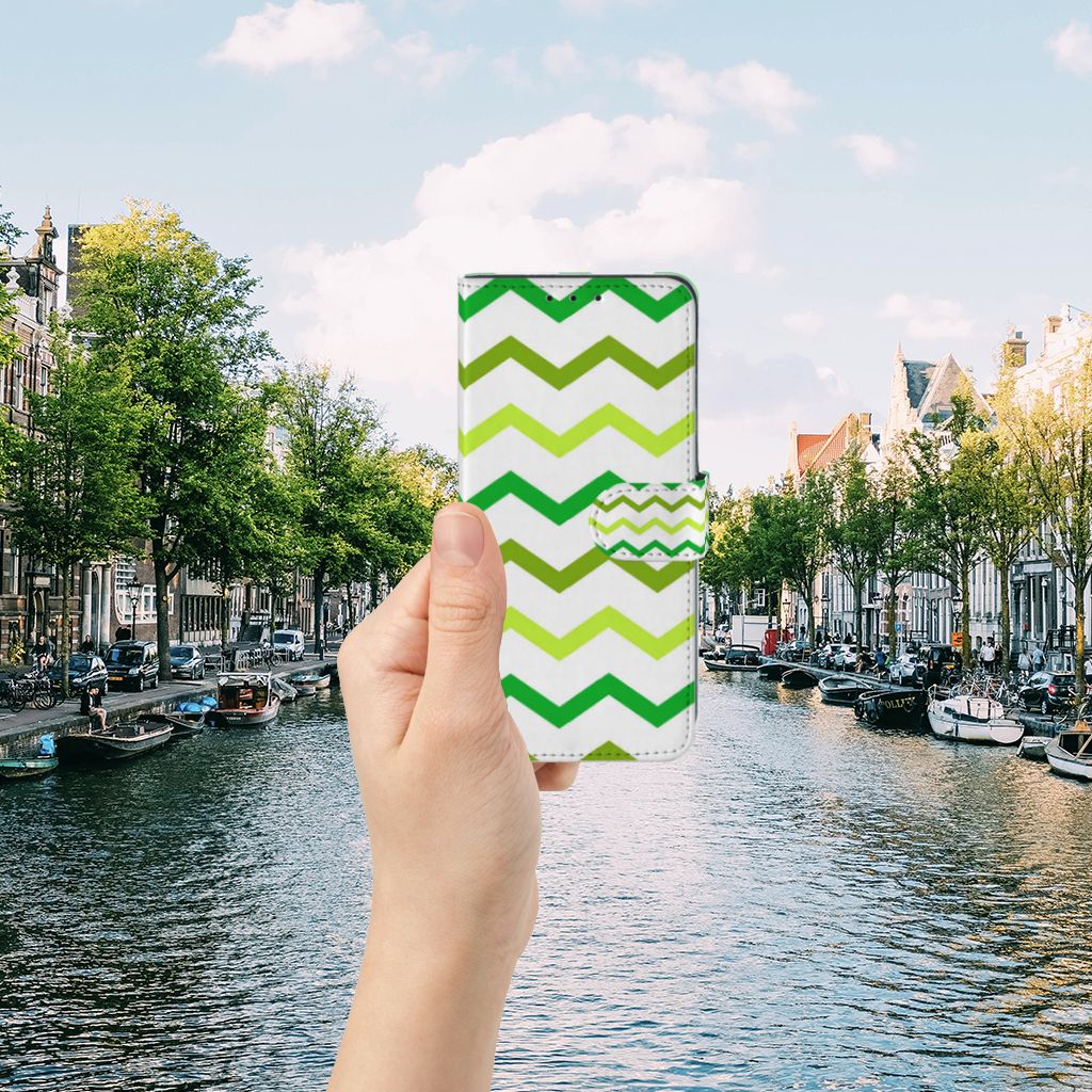 Alcatel 1S 2020 Telefoon Hoesje Zigzag Groen