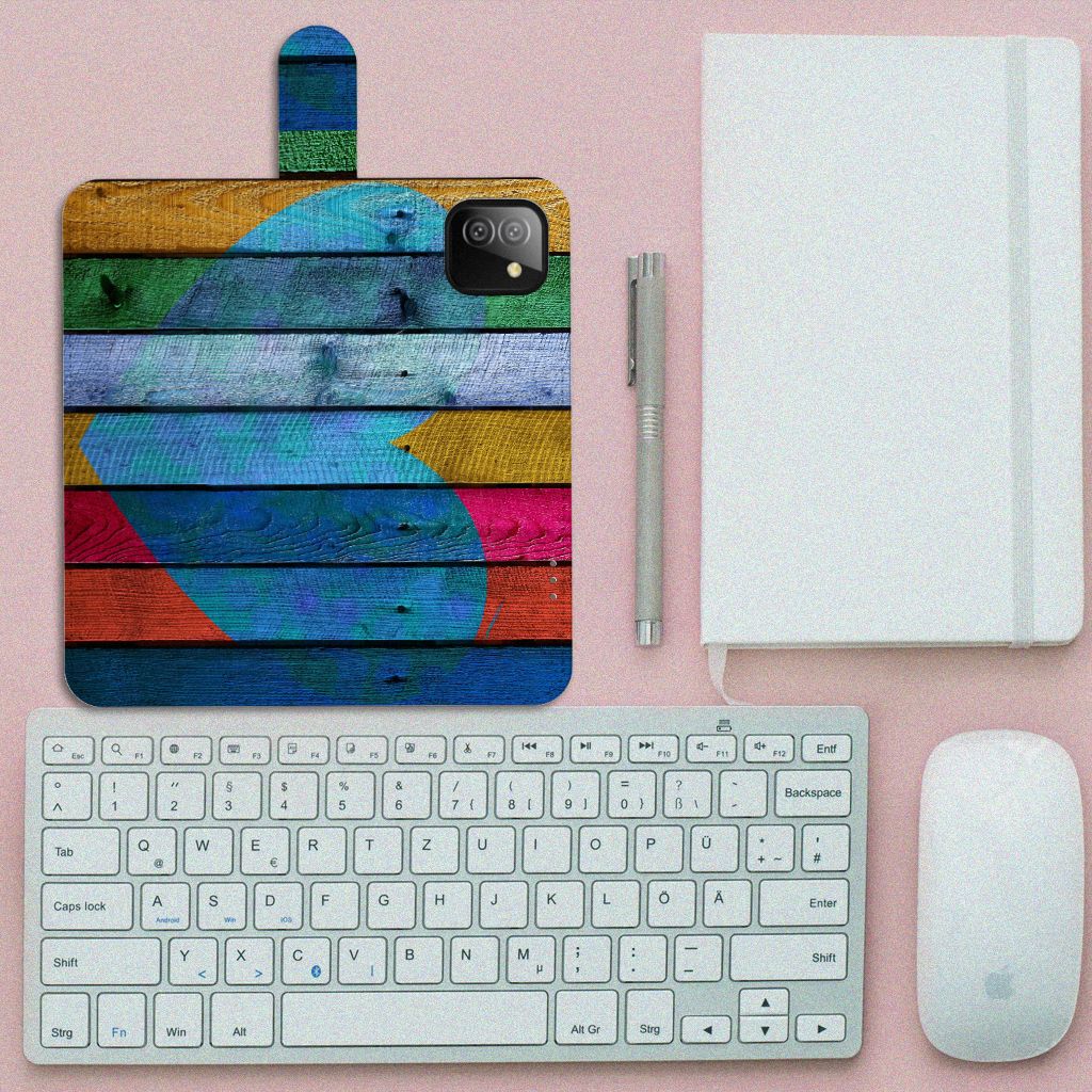 Samsung Galaxy A03 Book Style Case Wood Heart - Cadeau voor je Vriend