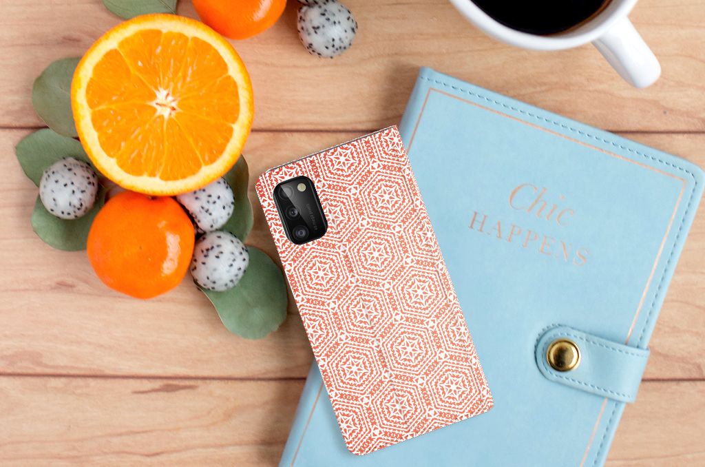 Samsung Galaxy A41 Hoesje met Magneet Pattern Orange