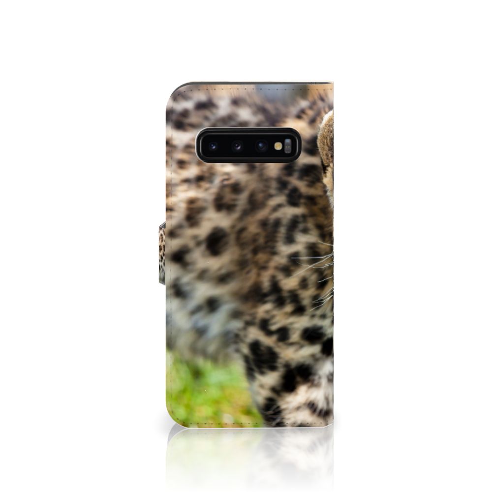 Samsung Galaxy S10 Plus Telefoonhoesje met Pasjes Baby Luipaard