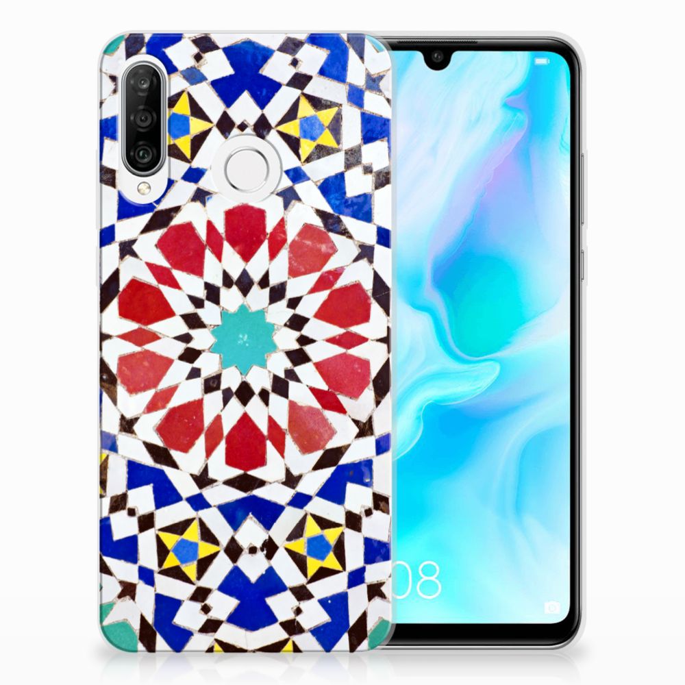 Huawei P30 Lite TPU Siliconen Hoesje Mozaïek