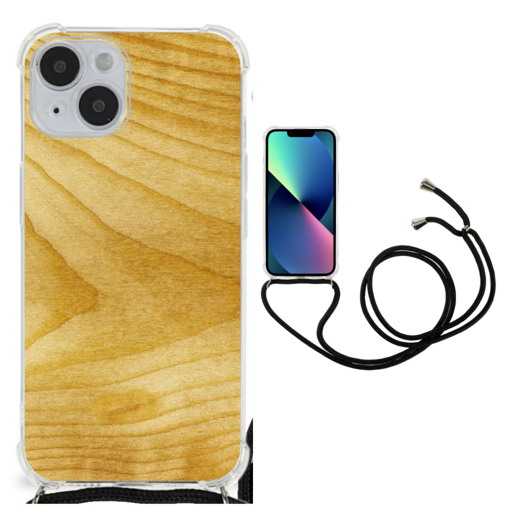 iPhone 14 Stevig Telefoonhoesje Licht Hout