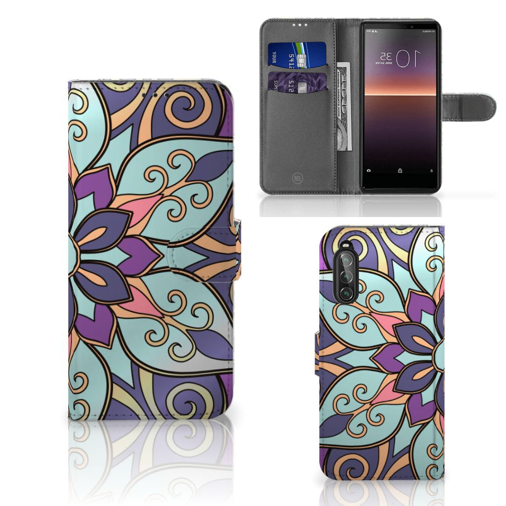 Sony Xperia 10 II Hoesje Purple Flower