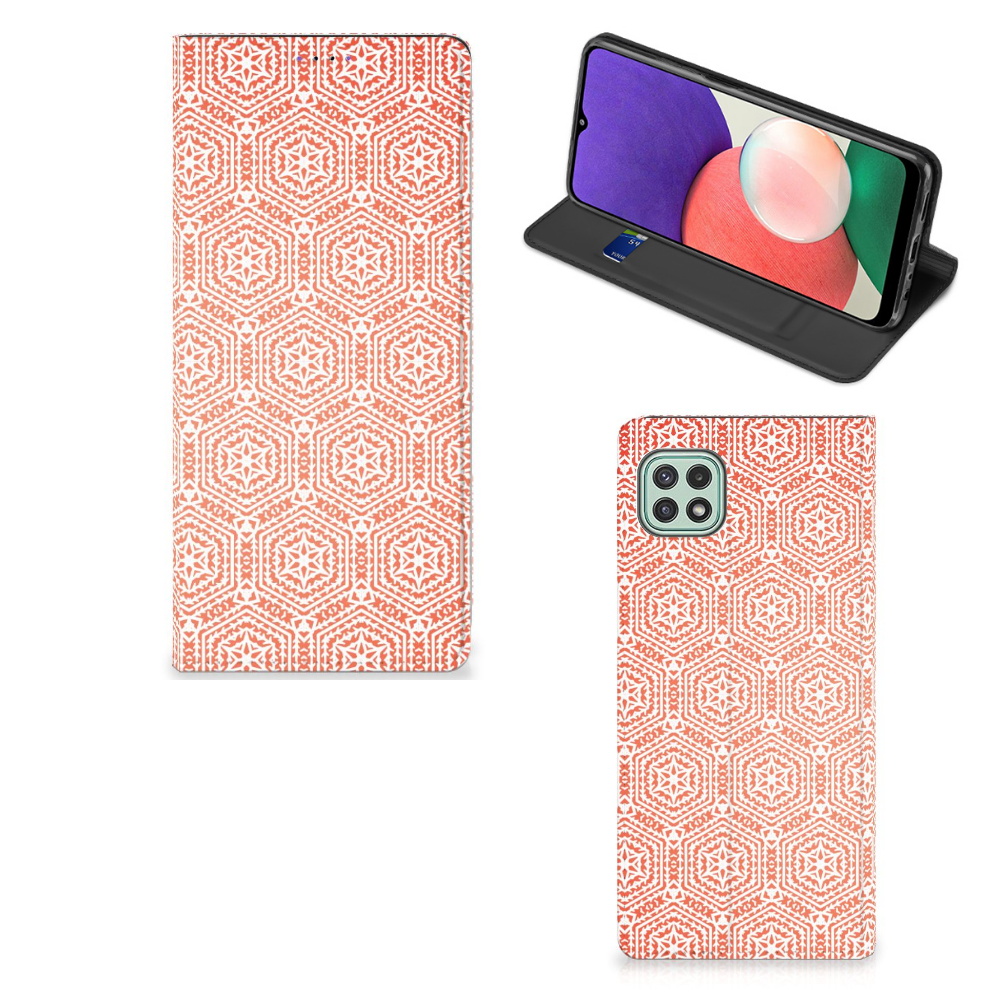 Samsung Galaxy A22 5G Hoesje met Magneet Pattern Orange - B2C Telecom