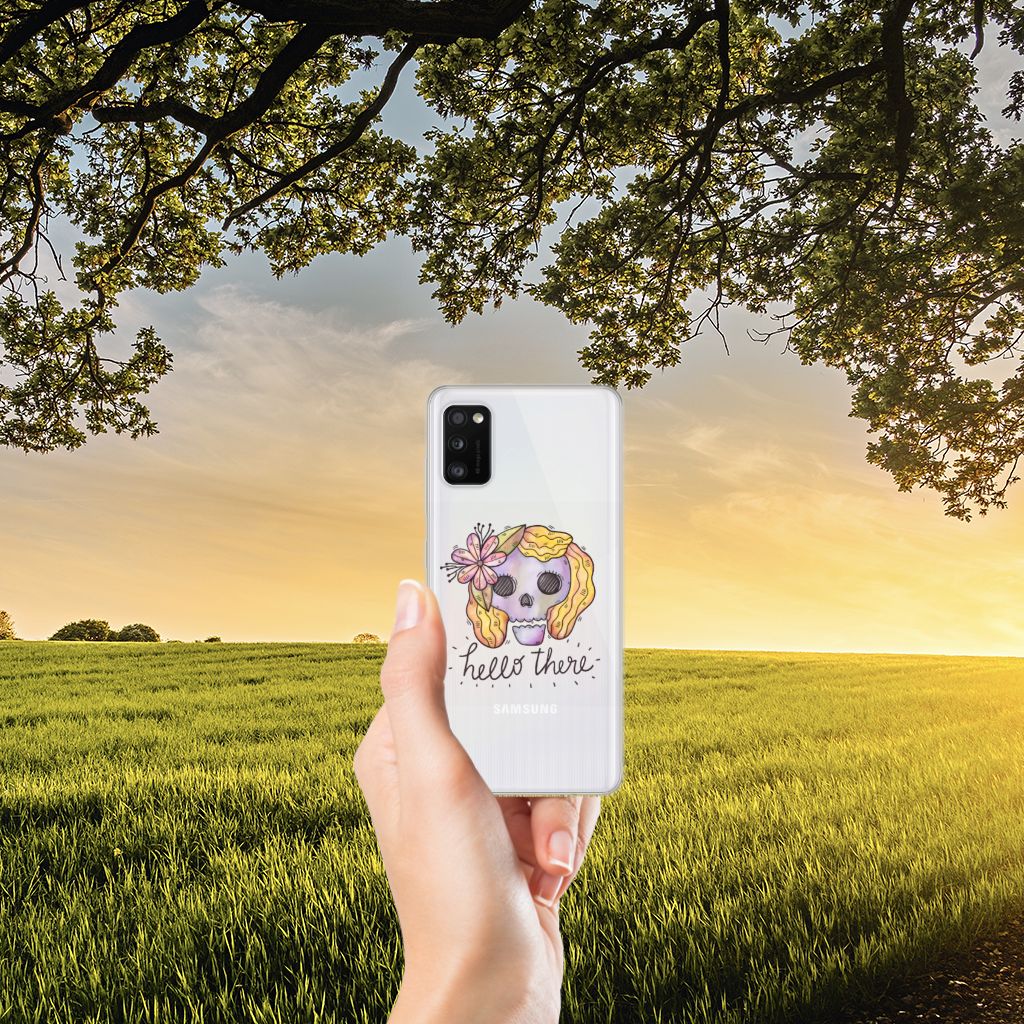Silicone Back Case Samsung Galaxy A41 Boho Skull B2C Telecom