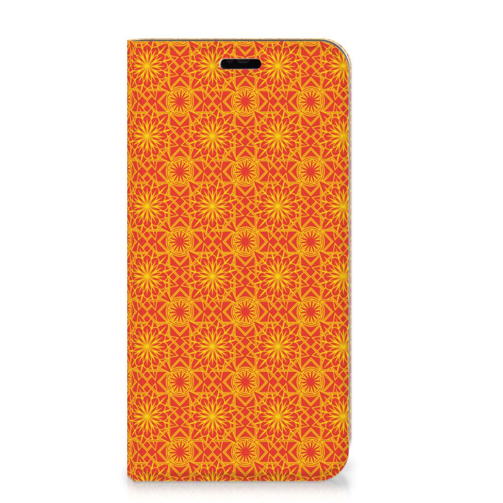Huawei P Smart Plus Hoesje met Magneet Batik Oranje