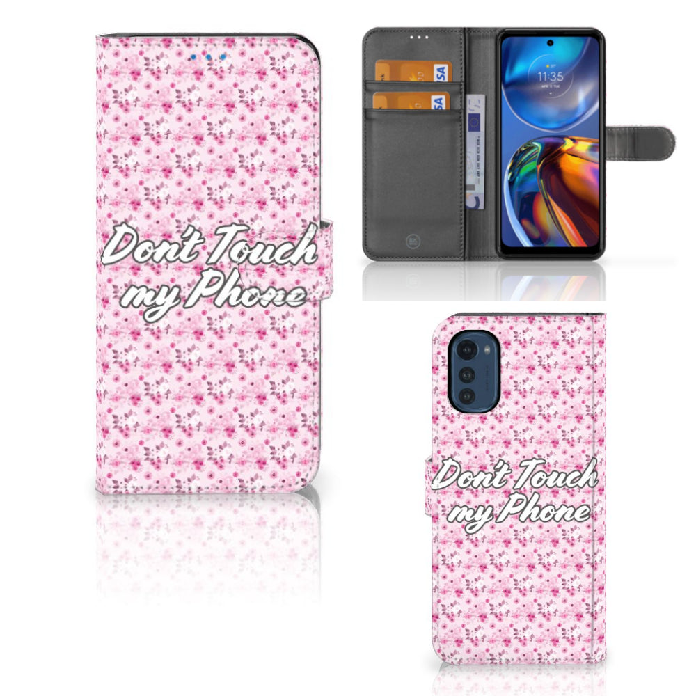 Motorola Moto E32 | Moto E32s Portemonnee Hoesje Flowers Pink DTMP