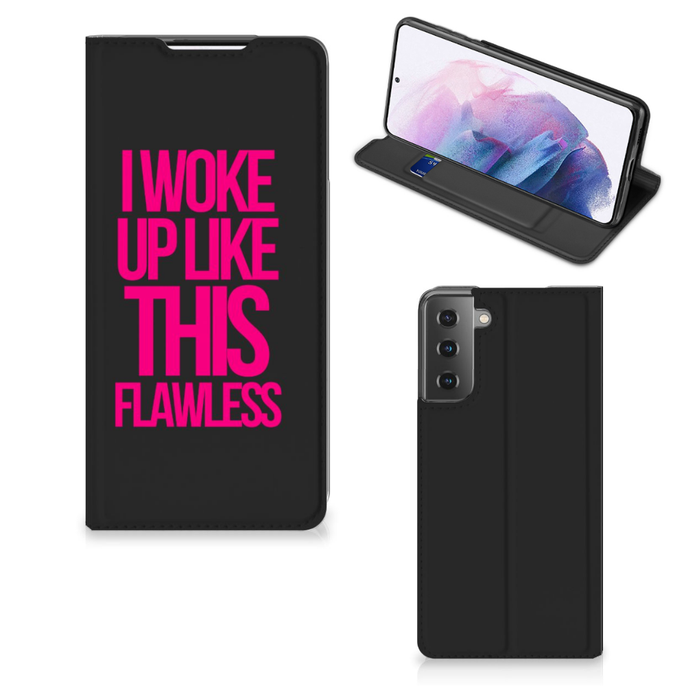 Samsung Galaxy S21 Plus Hoesje met tekst Woke Up - Origineel Cadeau Zelf Maken - B2C Telecom