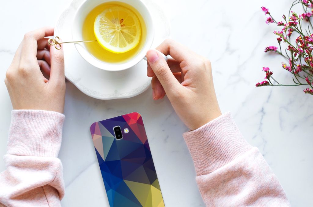 Samsung Galaxy J6 Plus (2018) TPU Hoesje Polygon Dark