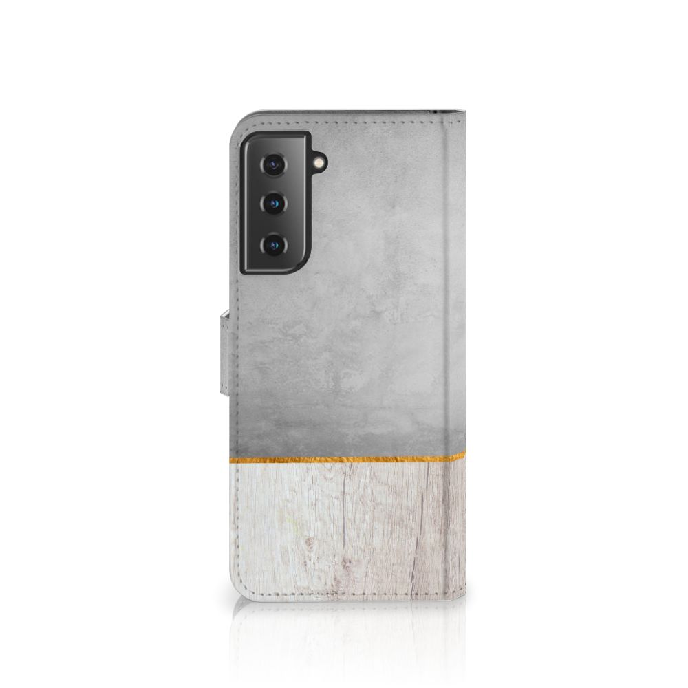 Samsung Galaxy S21 Plus Book Style Case Wood Concrete