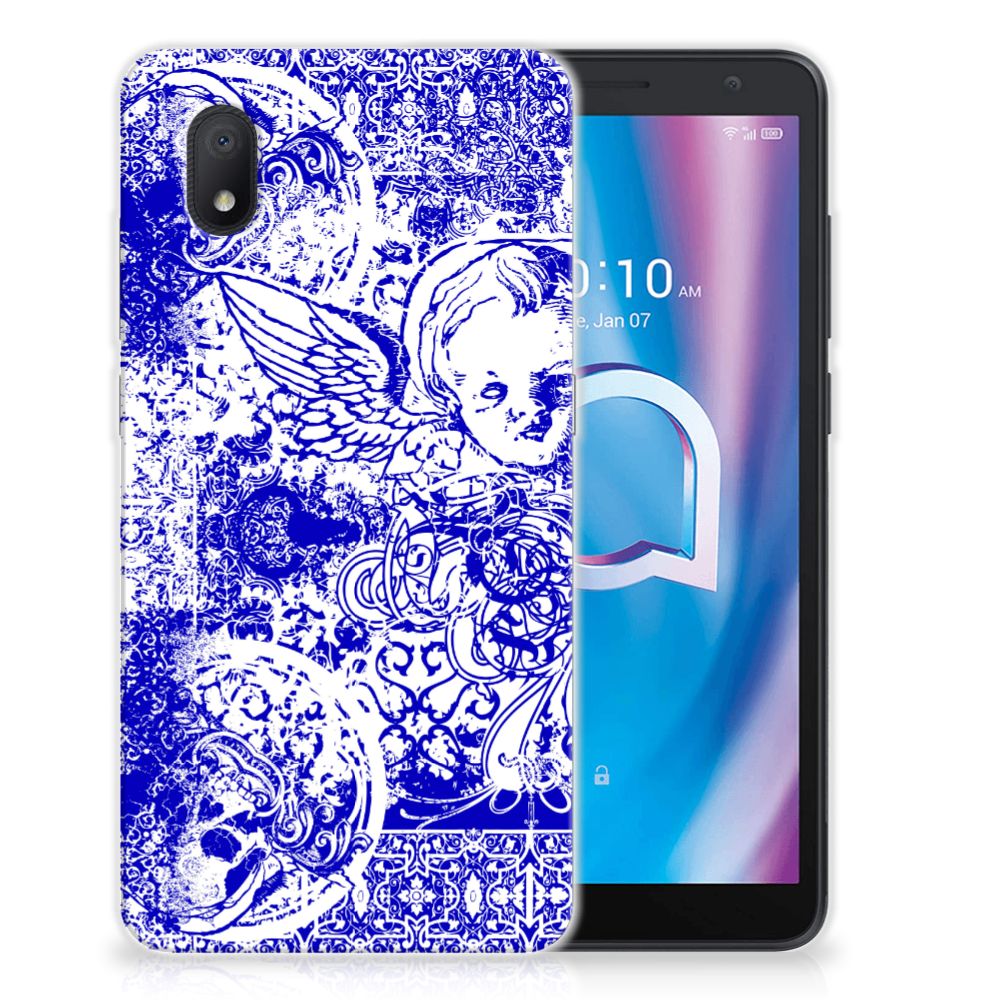 Silicone Back Case Alcatel 1B (2020) Angel Skull Blauw B2C Telecom