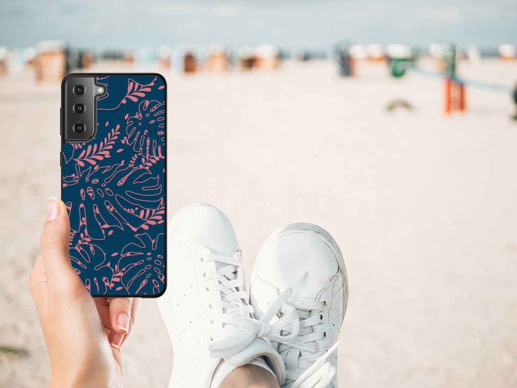 Samsung Galaxy S21 Plus Bloemen Hoesje Palm Leaves B2C Telecom