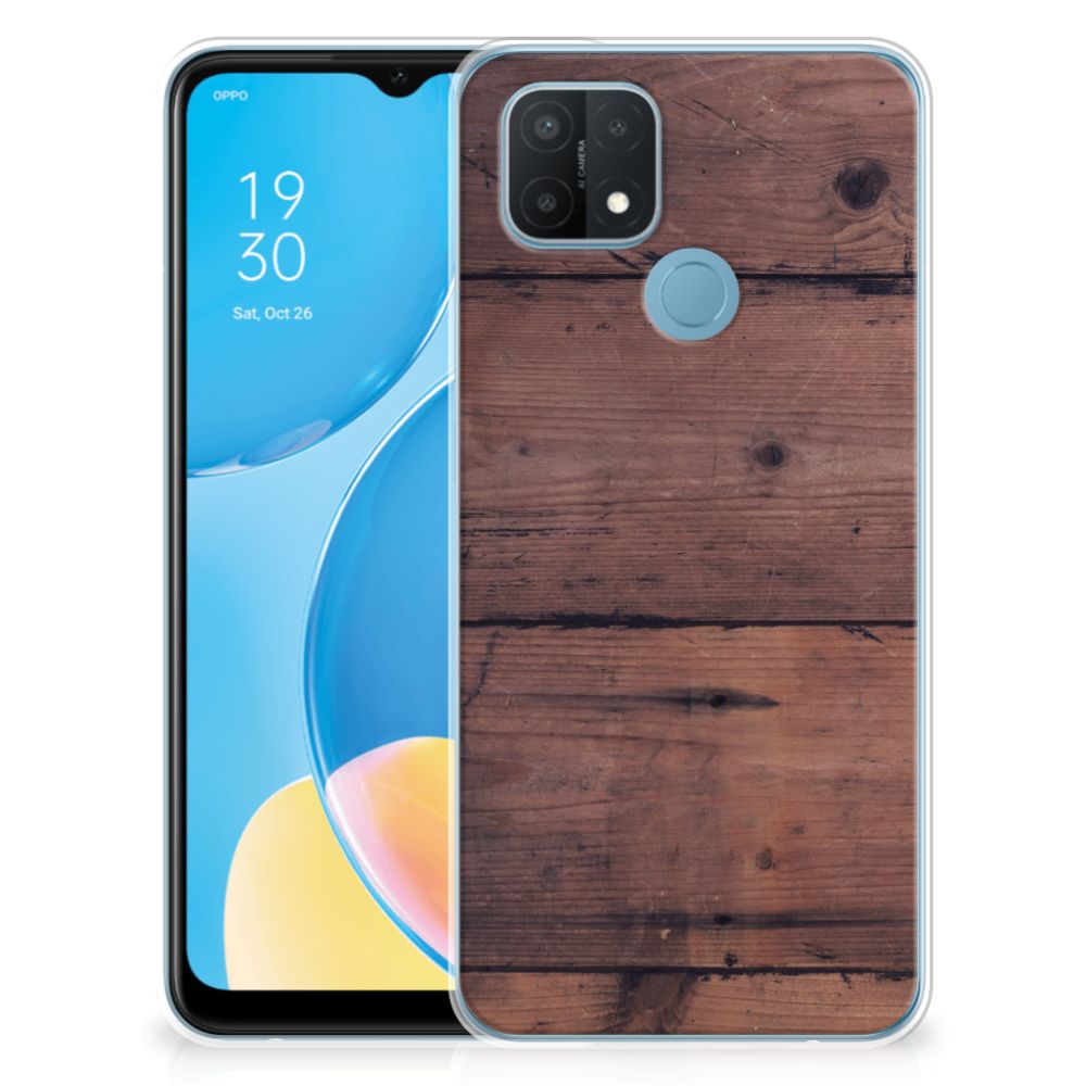OPPO A15 Bumper Hoesje Old Wood B2C Telecom