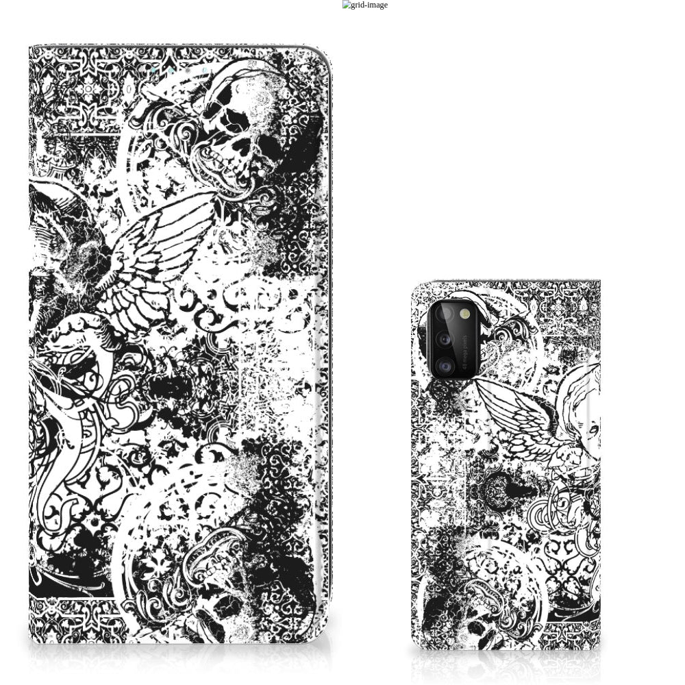 Mobiel BookCase Samsung Galaxy A41 Skulls Angel