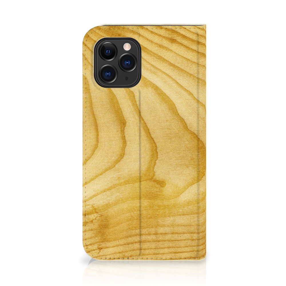 Apple iPhone 11 Pro Book Wallet Case Licht Hout