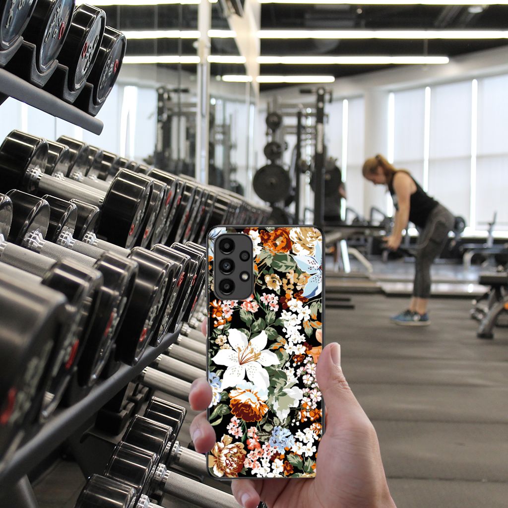 Bloemen Hoesje voor Samsung Galaxy A13 4G Dark Flowers B2C Telecom
