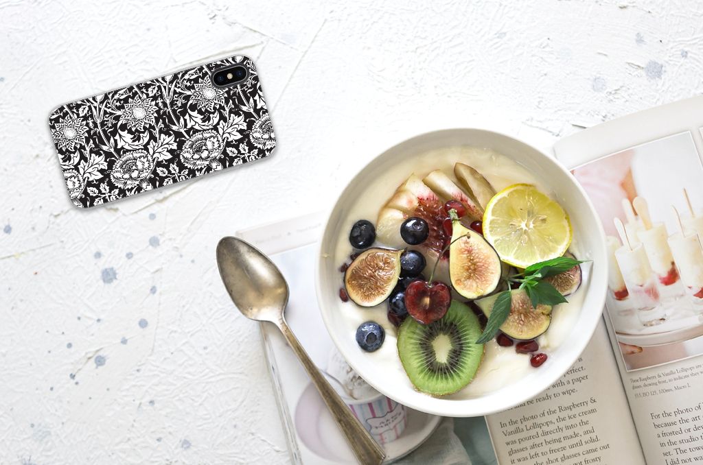 Apple iPhone X | Xs TPU Case Black Flowers