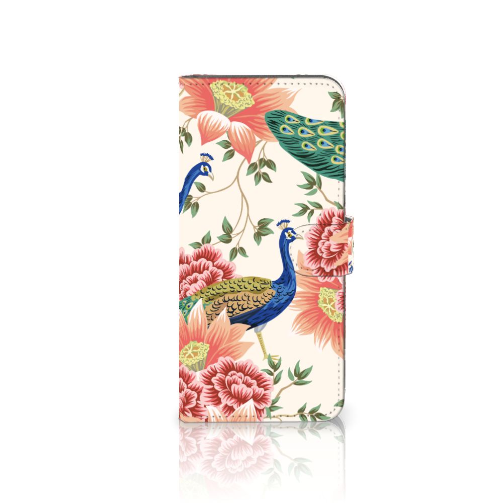 Telefoonhoesje met Pasjes voor Xiaomi Redmi 10C Pink Peacock