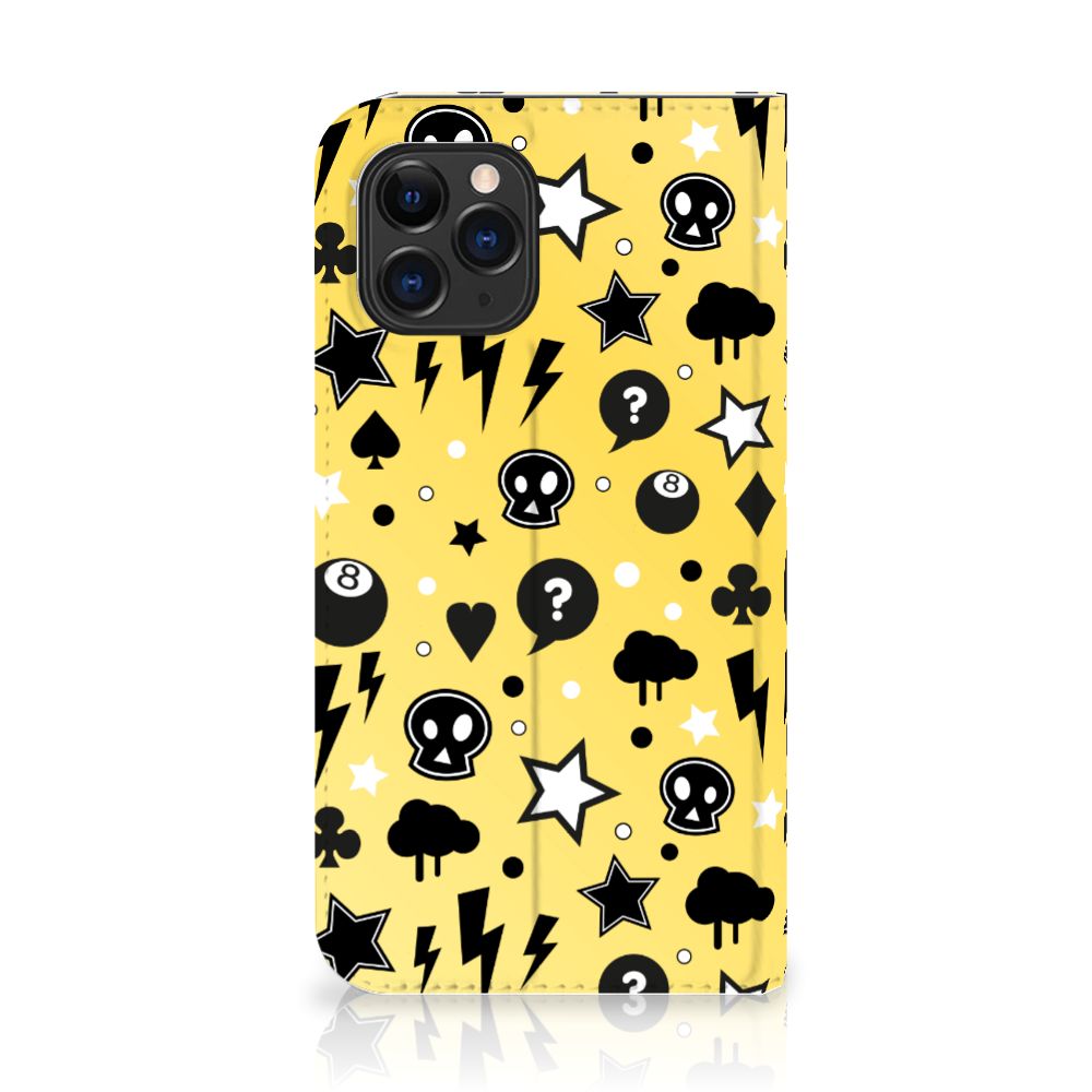 Mobiel BookCase Apple iPhone 11 Pro Punk Geel