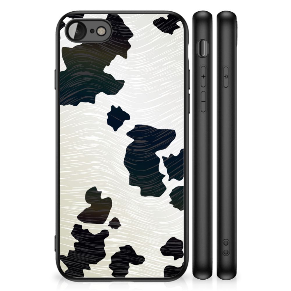 iPhone SE 2022 | SE 2020 | 7/8 Dierenprint Telefoonhoesje Koeienvlekken met zwart-witte koeienvlekken design.