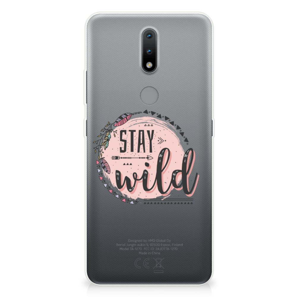 Nokia 2.4 Telefoonhoesje met Naam Boho Stay Wild