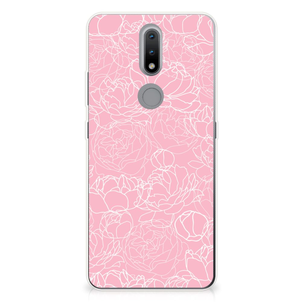 Nokia 2.4 TPU Case White Flowers