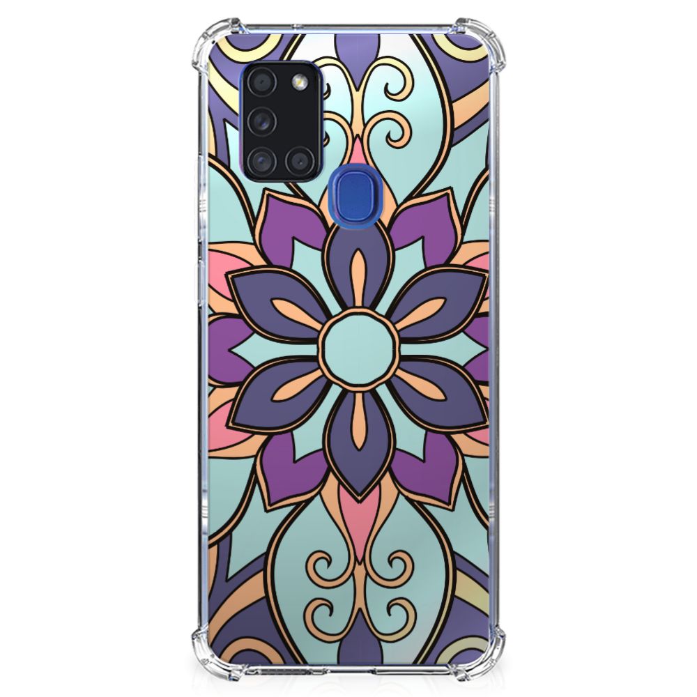 Samsung Galaxy A21s Case Purple Flower