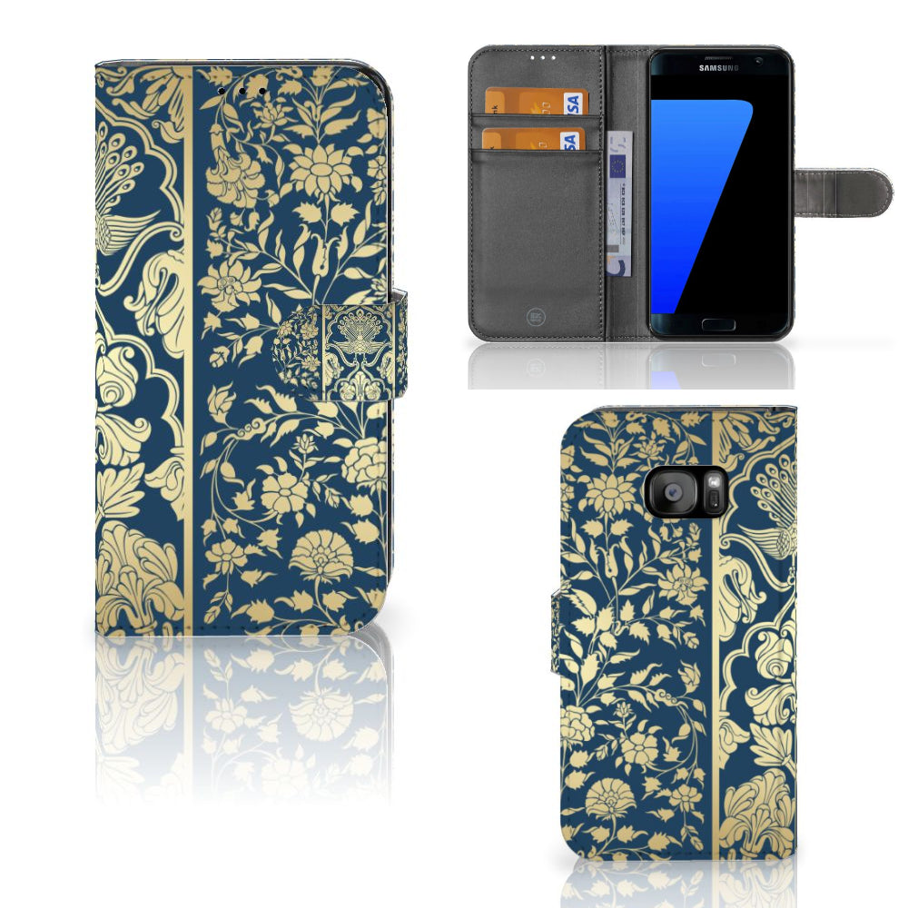 Samsung Galaxy S7 Edge Hoesje Beige Flowers