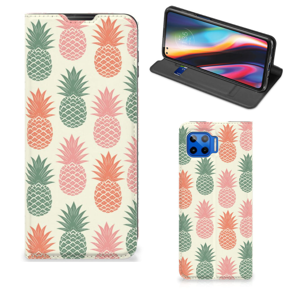 Motorola Moto G 5G Plus Flip Style Cover Ananas