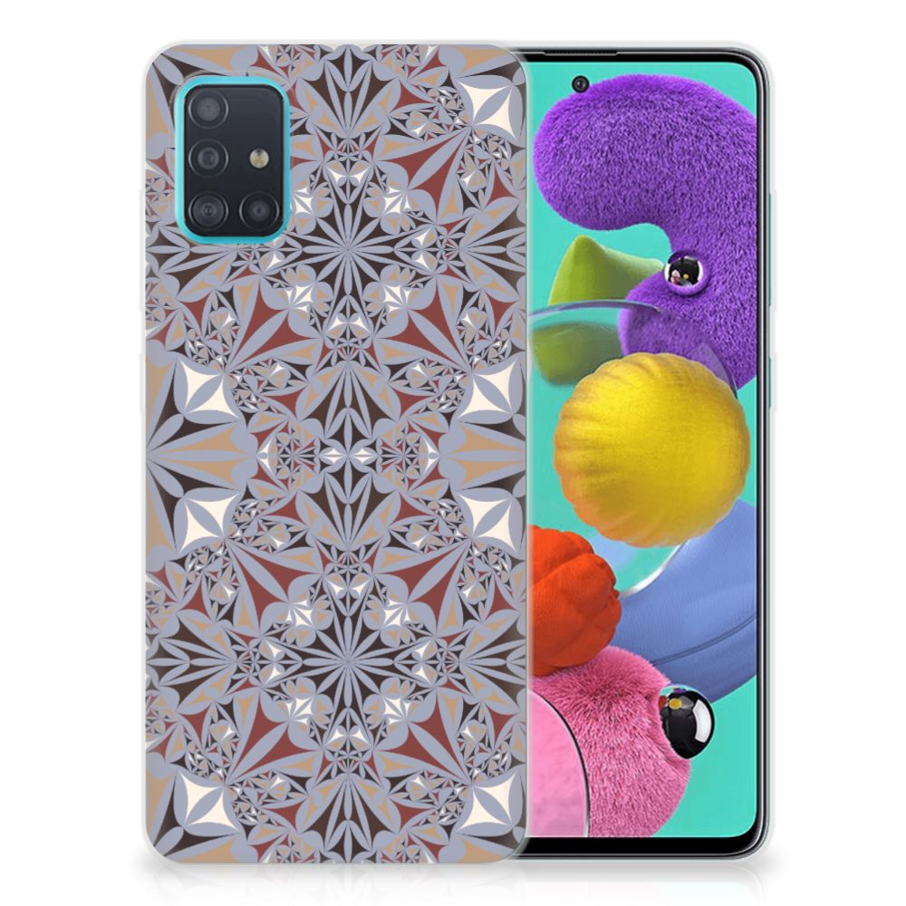 Samsung Galaxy A51 TPU Siliconen Hoesje Flower Tiles