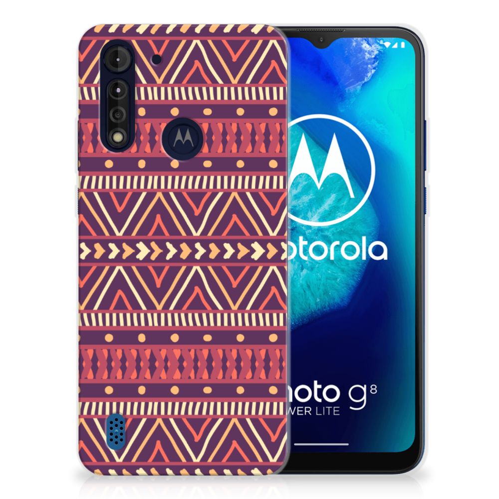 Motorola Moto G8 Power Lite TPU bumper Aztec Paars B2C Telecom