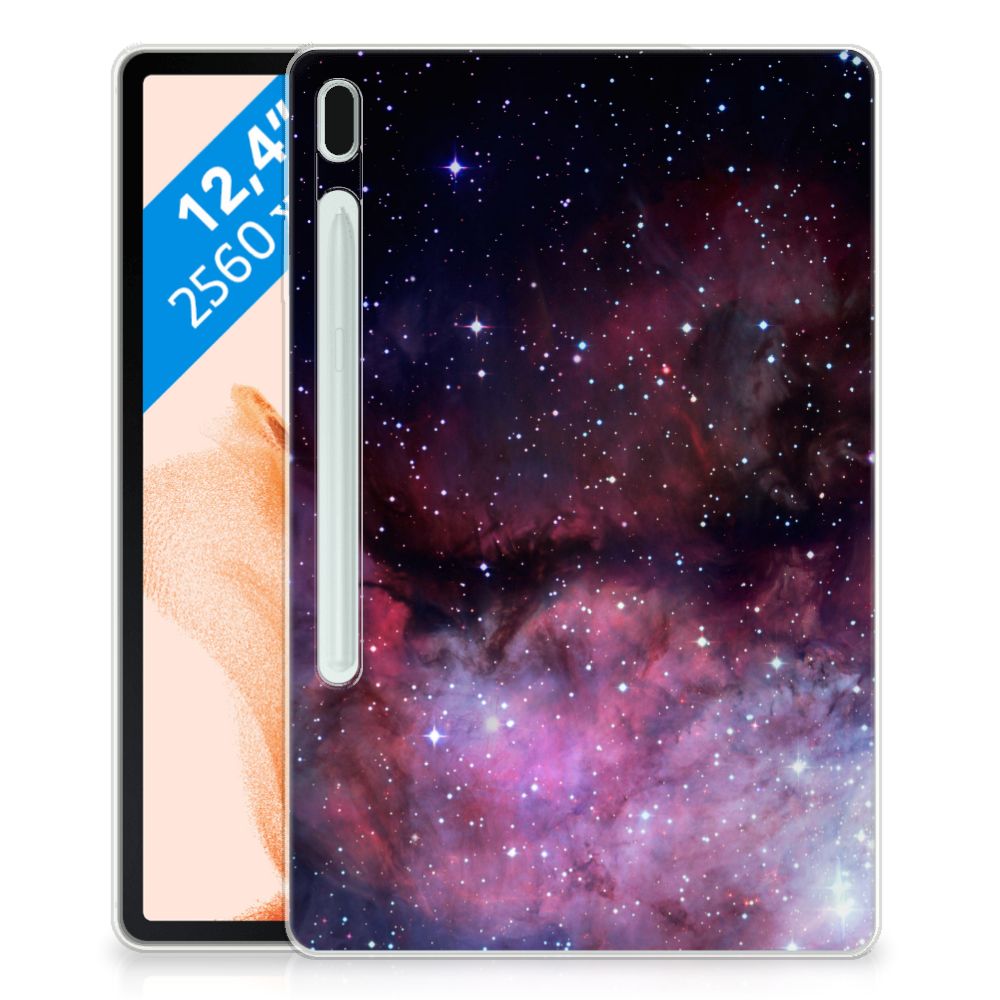 Samsung Galaxy Tab S7FE Galaxy Back Cover heelal design achterkant