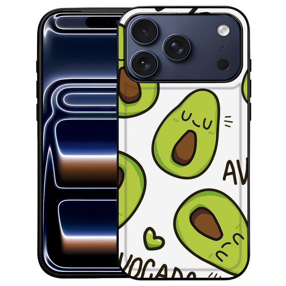 Avocado Singing backcover voor iPhone 18 Pro Max met zingende avocado in groen en wit