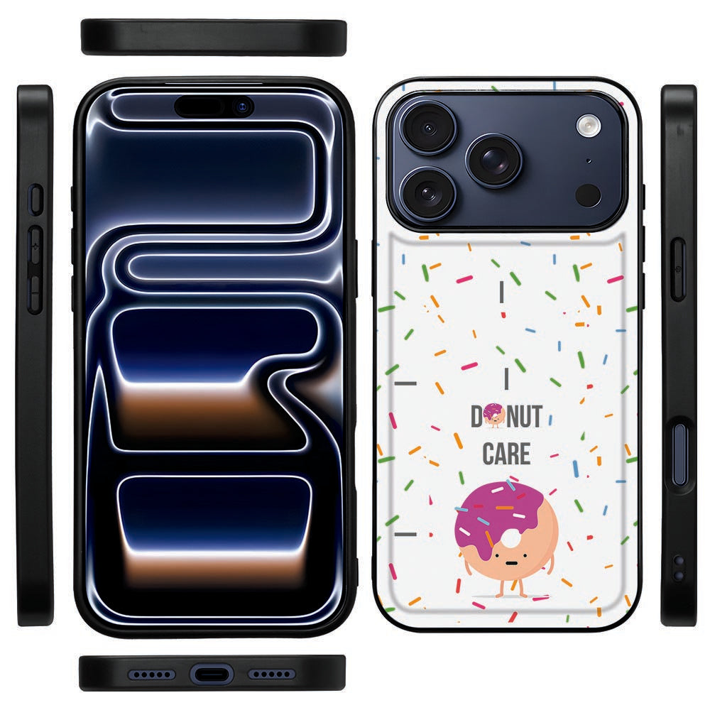Zijaanzicht van het Donut hoesje voor iPhone 18 Pro Max met zwarte TPU-rand rondom