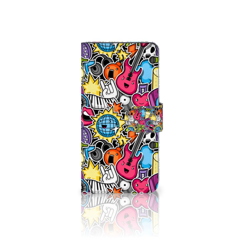 Huawei P10 Lite Wallet Case met Pasjes Punk Rock
