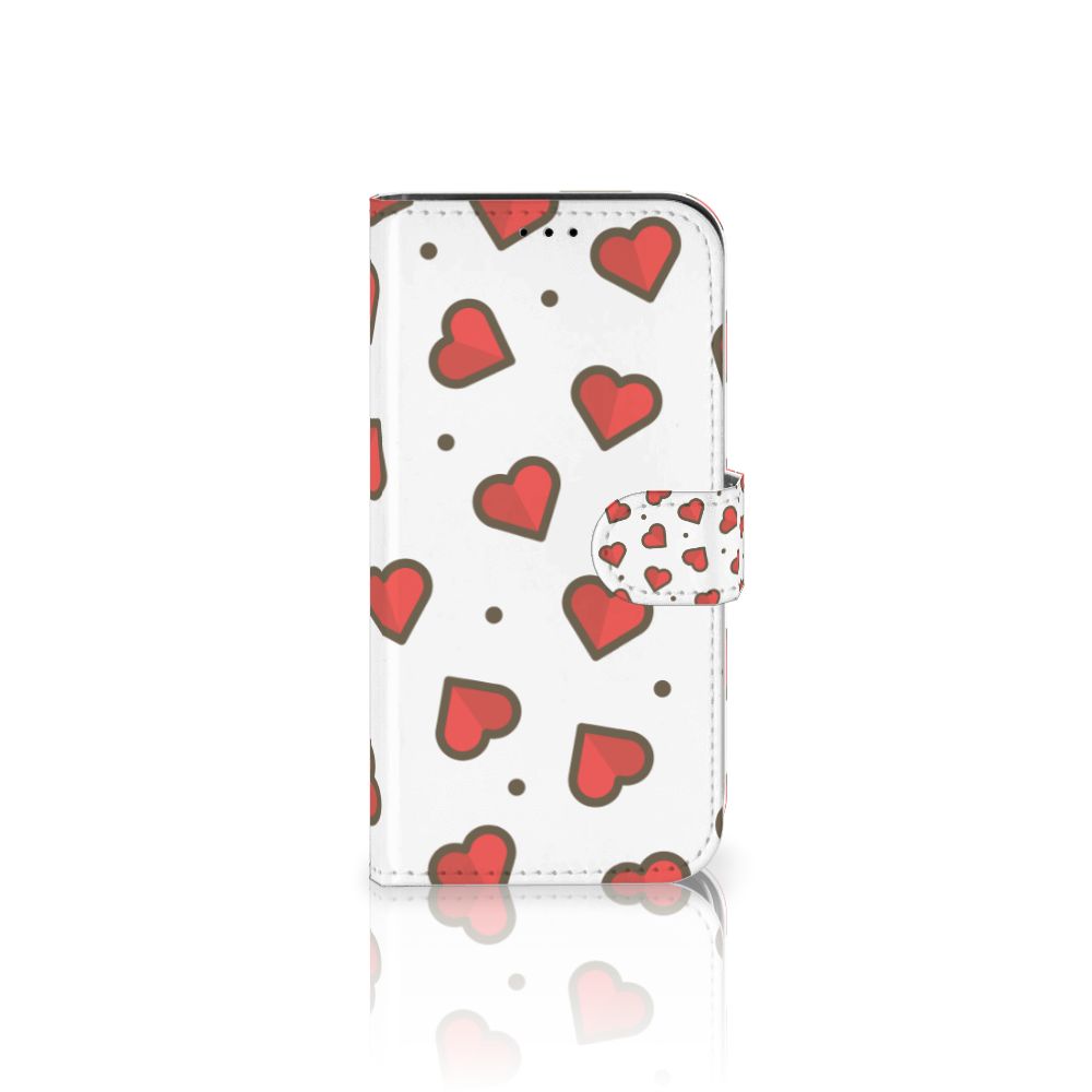 iPhone 13 Pro Telefoon Hoesje Hearts met vrolijke hartjes op een witte achtergrond ❤️