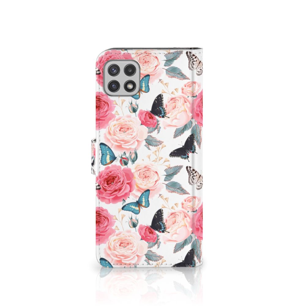 Samsung Galaxy A22 5G Hoesje Butterfly Roses