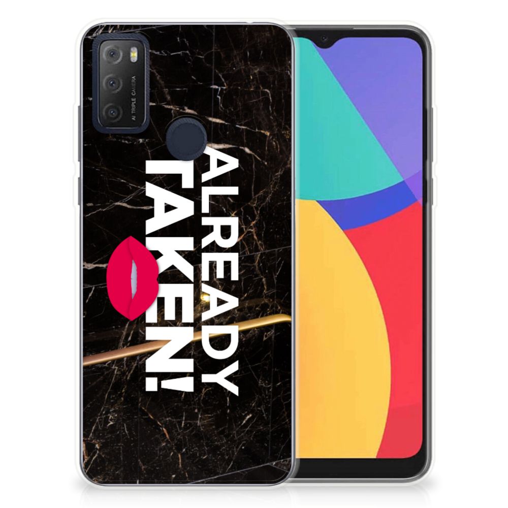 Alcatel 1S (2021) Siliconen hoesje met naam Already Taken Black