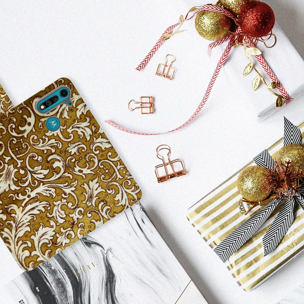 Wallet Case Motorola G8 Power Lite Barok Goud