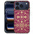 Achterkant van het Barok Pink iPhone 18 Pro Max hoesje met roze en gouden ornamenten op kunstleer
