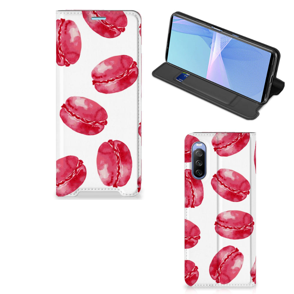 Sony Xperia 10 III Flip Style Cover Pink Macarons