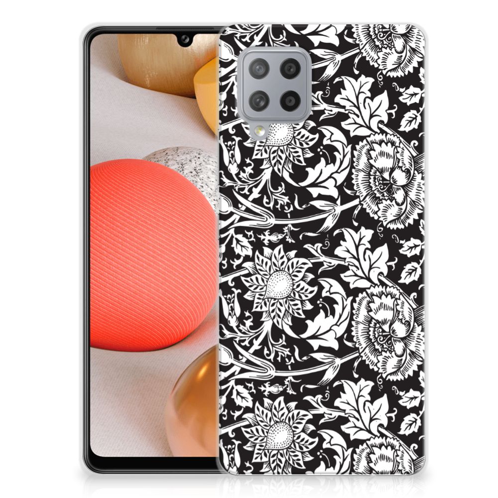Samsung Galaxy A42 TPU Case Black Flowers