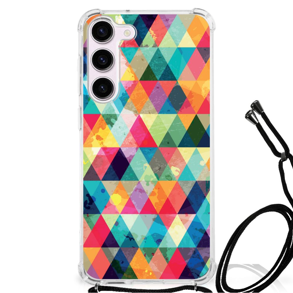 Samsung Galaxy S23 Doorzichtige Silicone Hoesje Geruit B2C Telecom