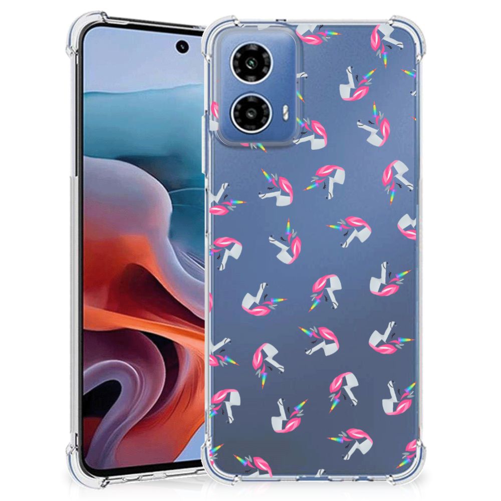 Doorzichtige Silicone Hoesje voor Motorola Moto G34 Unicorns B2C Telecom