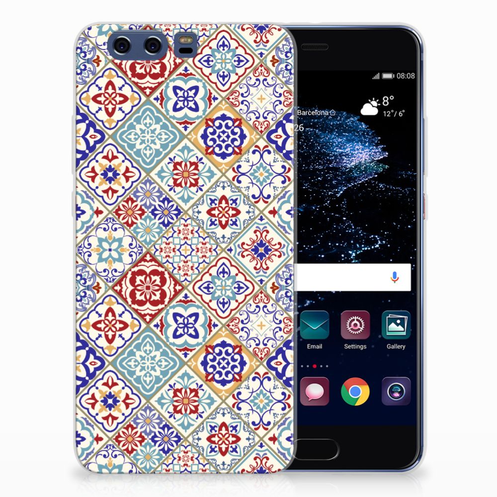 Huawei P10 Plus TPU Siliconen Hoesje Tiles Color