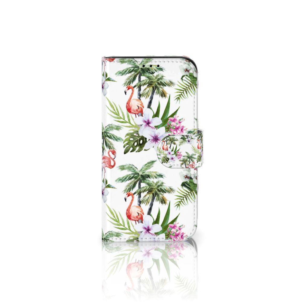 iPhone 13 Mini Telefoonhoesje met Pasjes Flamingo Palms